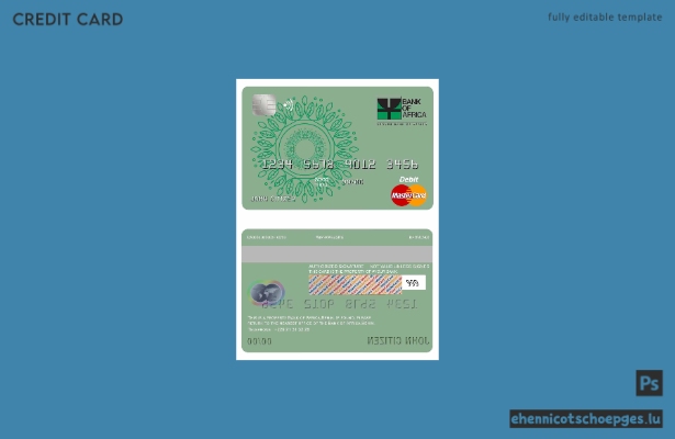 Beispielvorschau für eine Mastercard der Benin Bank of Africa